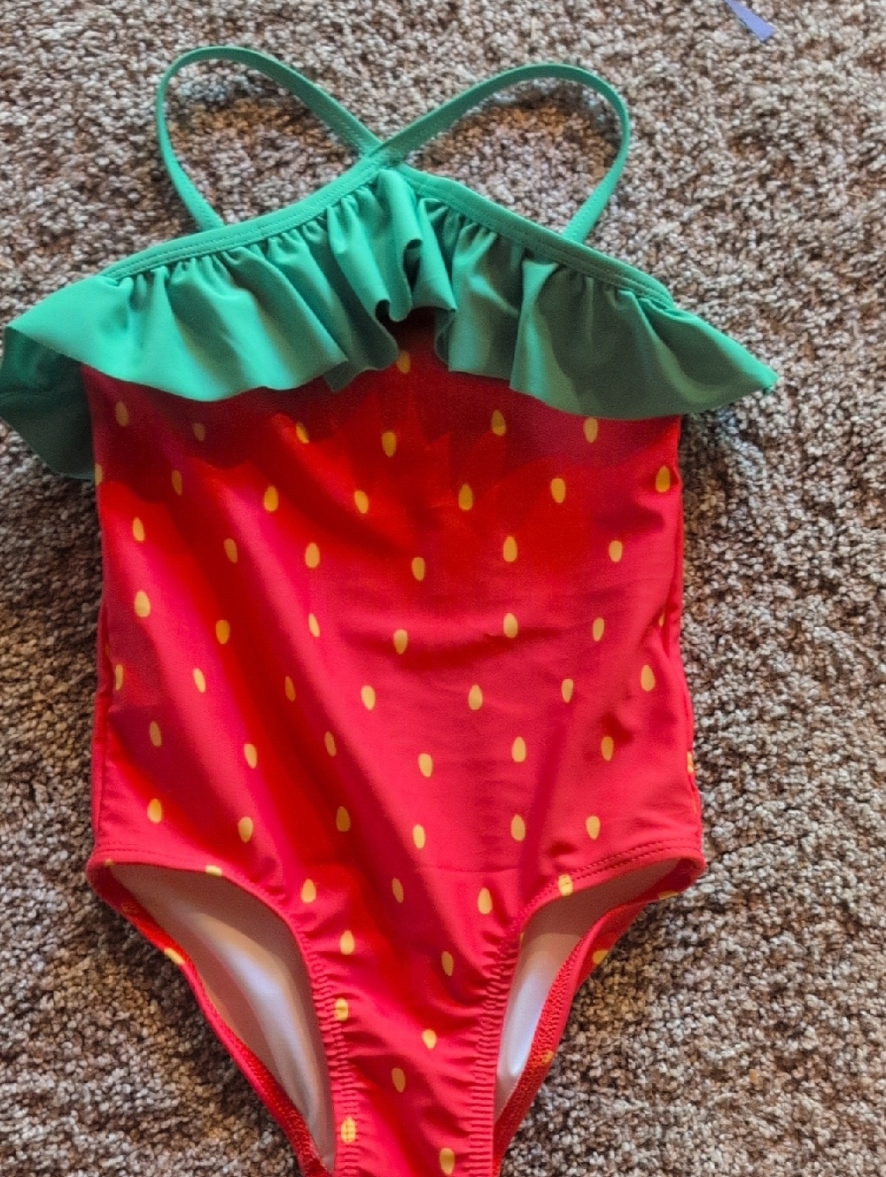 Old Navy Pink Swimsuit with Green Trim
